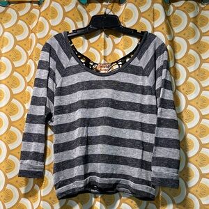 Mudd grey and black stripe shirt